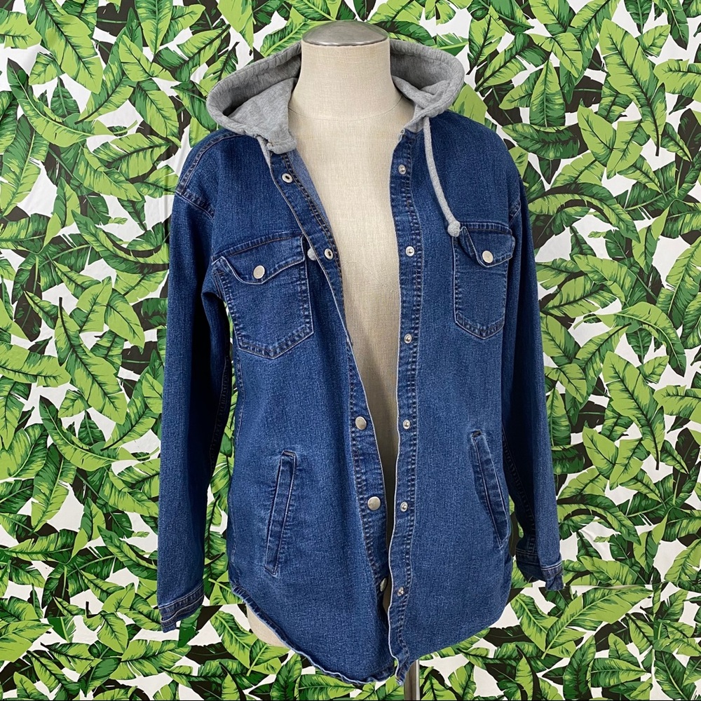 H&M Hooded Oversized Denim Shirt 082